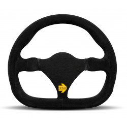 Volan sport cu 3 spițe MOMO MOD.27, 270mm, piele întoarsă, fără adâncime, negru