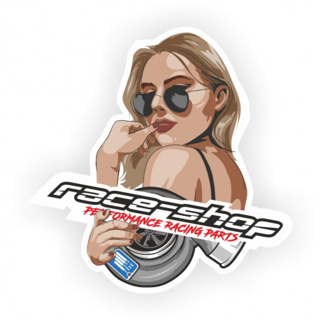 Autocolante Sticker race-shop turbo girl | race-shop.ro