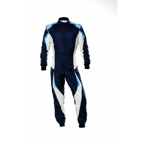 Combinezoane Combinezon FIA OMP Tecnica EVO navy albastru/alb/gri/cian | race-shop.ro