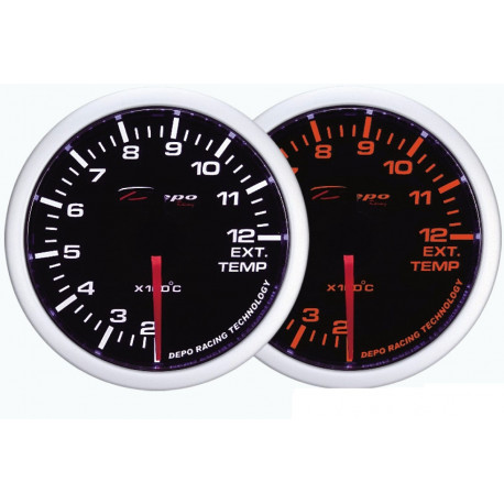 DEPO White and Amber 60mm Ceas indicator EGT DEPO Racing - seria WA 60mm | race-shop.ro