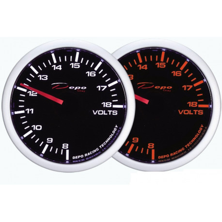 DEPO White and Amber 60mm Ceas indicator încărcare baterie DEPO Racing - seria WA 60mm | race-shop.ro