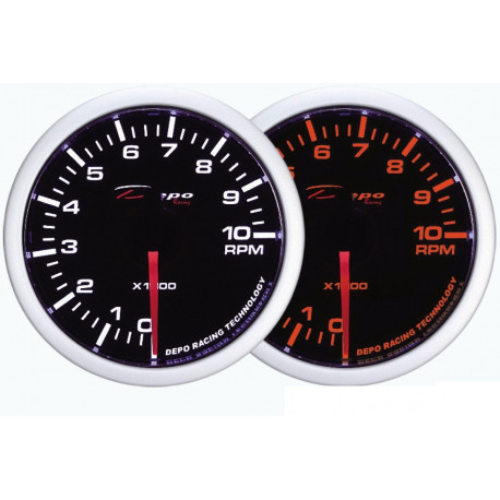 DEPO White and Amber 60mm Ceas indicator RPM DEPO Racing - seria WA 60mm | race-shop.ro
