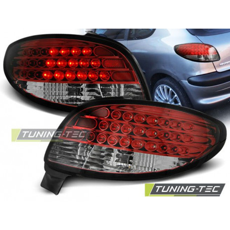 Iluminare auto Stopuri led Peugeot 206 10.98- roșu alb led | race-shop.ro