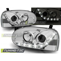 Faruri lumină de zi crom pentru VW Golf 3 91-97