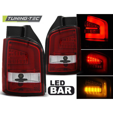 Iluminare auto Stopuri led bar roșu alb pentru VW T5 04.03-09 | race-shop.ro