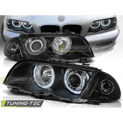 Faruri Angel Eyes CCFL negru pentru BMW E46 05.98-08.01 S/T