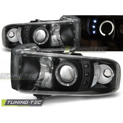 Faruri Dodge RAM 94-01 Angel Eyes negru