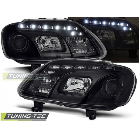 Iluminare auto Faruri lumină de zi negru pentru VW Touran 02.03-10.06 / Caddy | race-shop.ro