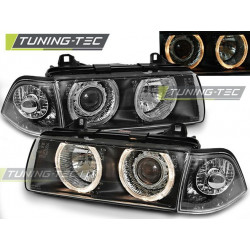 Faruri Angel Eyes negru pentru BMW E36 12.90-08.99 coupe cabrio