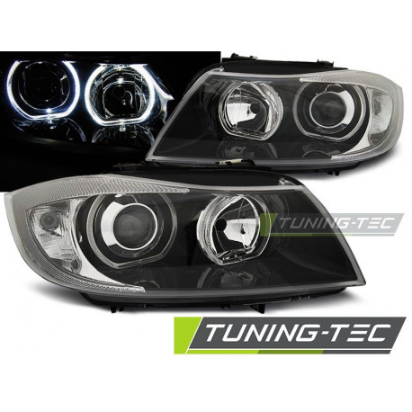 Iluminare auto Faruri Angel Eyes led negru pentru BMW E90/E91 03.05-11 | race-shop.ro