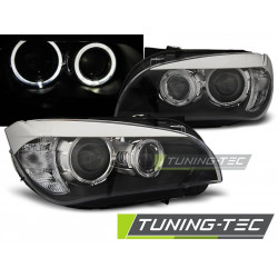 Faruri Angel Eyes led negru pentru BMW X1 E84 10.09-07.12