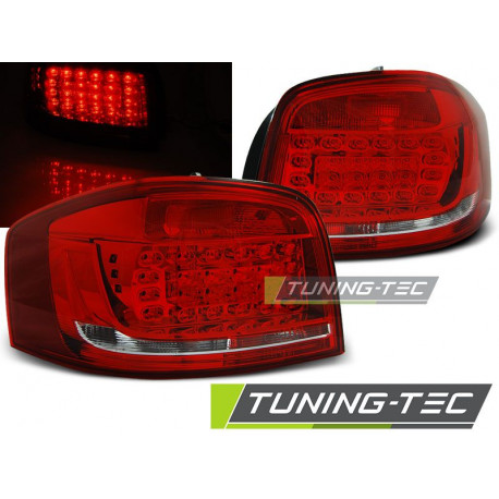 Iluminare auto Stopuri led roșu alb pentru Audi A3 08-12 | race-shop.ro