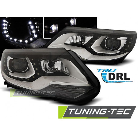 Iluminare auto Faruri true DRL negru pentru VW Tiguan 2011 - 12.2015 | race-shop.ro