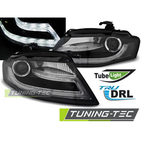 Iluminare auto Faruri true DRL negru pentru Audi A4 B8 04.08-11 | race-shop.ro