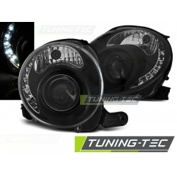 Faruri Fiat 500 07-15 negru led