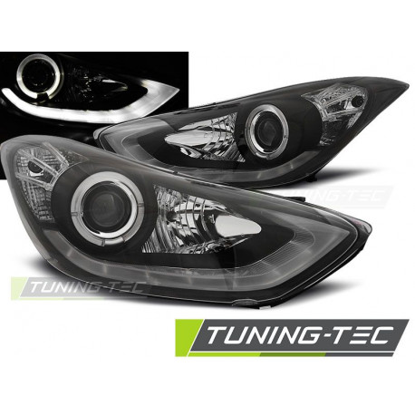 Iluminare auto Faruri Hyundai Elantra 11.10-15 negru lumină de zi led | race-shop.ro