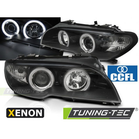 Iluminare auto Faruri xenon Angel Eyes CCFL negru pentru BMW E46 04.03-06 coupe cabrio | race-shop.ro