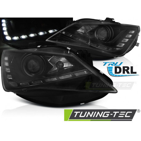 Iluminare auto Faruri true DRL negru pentru Seat Seat Ibiza 6J 12-15 | race-shop.ro