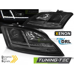 Faruri xenon led DRL negru SEQ pentru Audi TT 06-10 8J
