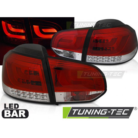 Iluminare auto Stopuri led bar roșu alb pentru VW Golf 6 10.08-12 | race-shop.ro