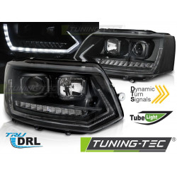 Faruri tube light DRL negru SEQ pentru VW T5 2010-2015