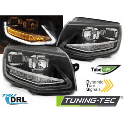 Faruri tube light DRL negru SEQ pentru VW T6 15-19