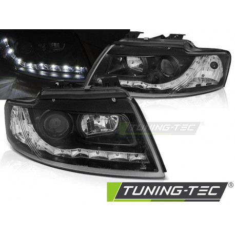 Iluminare auto Faruri lumină de zi negru pentru Audi A4 B6 cabrio 02-06 | race-shop.ro