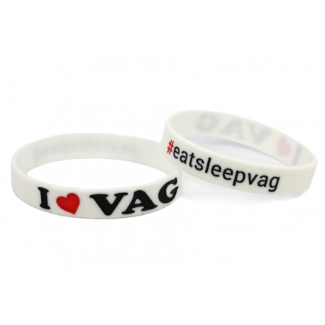 Rubber wrist band I Love VAG brățară silicon (Albă) | race-shop.ro