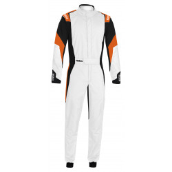 Combinezon Sparco cu omologare FIA COMPETITION (R567) alb/negru/portocaliu