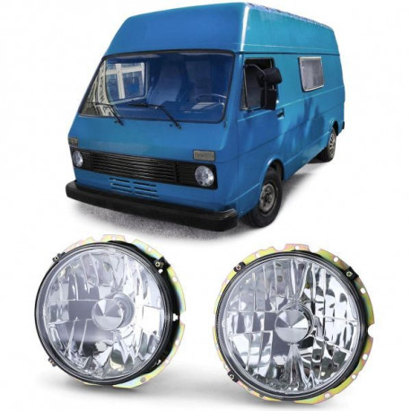 Iluminare auto RACES far pentru VW LT 28 35 40 45 75-85 (H4), transparent, crom | race-shop.ro
