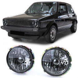 Faruri neagră fumuriu H4 pereche pentru VW Golf 1 + Cabrio 74-83