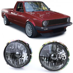 RACES faruri pentru VW Caddy I 82-92 + Jetta I 79-84 (H4), negru-fumuriu, transparent