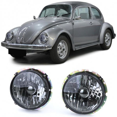 Iluminare auto RACES faruri pentru VW Beetle + Convertible 73 (H4), negru-fumuriu, transparent | race-shop.ro