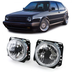Faruri Angel Eyes cu cruce pentru VW Golf 2 83-92