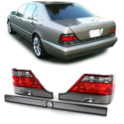 Stopuri + partea centrală roșu-negru pentru Mercedes S Checkout W140 94-98