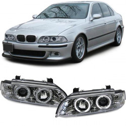 Faruri Angel Eyes crom new pentru BMW Seria 5 E39 95-00