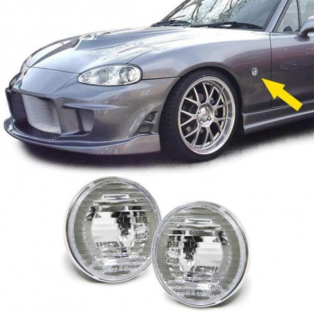 Iluminare auto Lumini semnalizare laterală alb cu crom rim pentru Mazda MX5 NA NB NBFL 90-05 | race-shop.ro